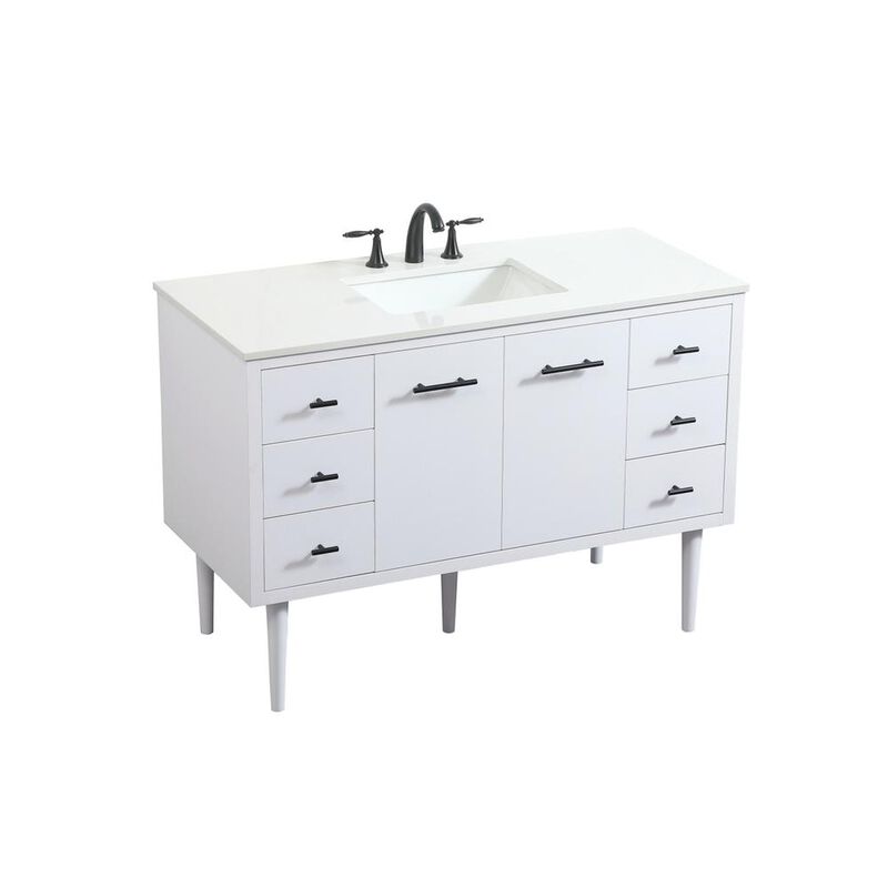 Elegant Kitchen and Bath 48 inch Single bathroom vanity in white