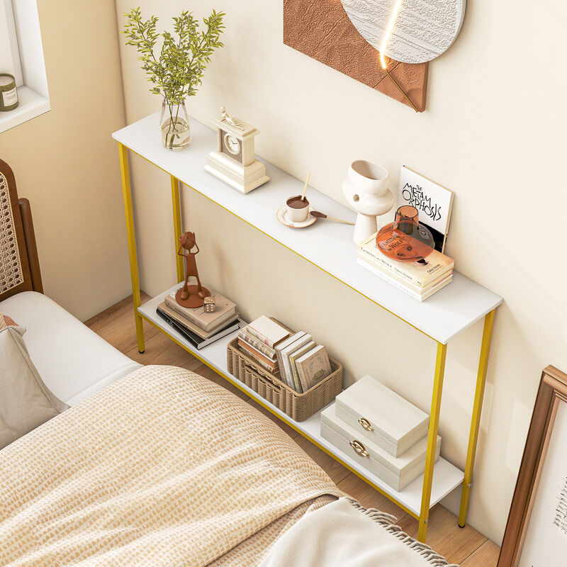 Console Table with Shelf with Dual Anti-Tipping Kits