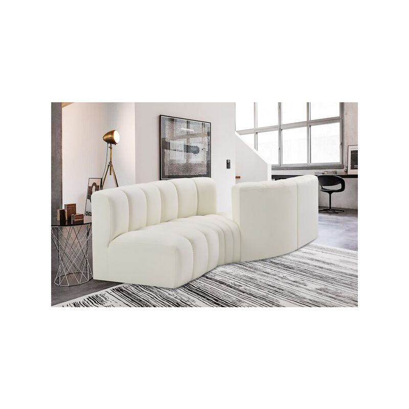 Meridian Furniture Arc Cream Vegan Leather Modular Sofa
