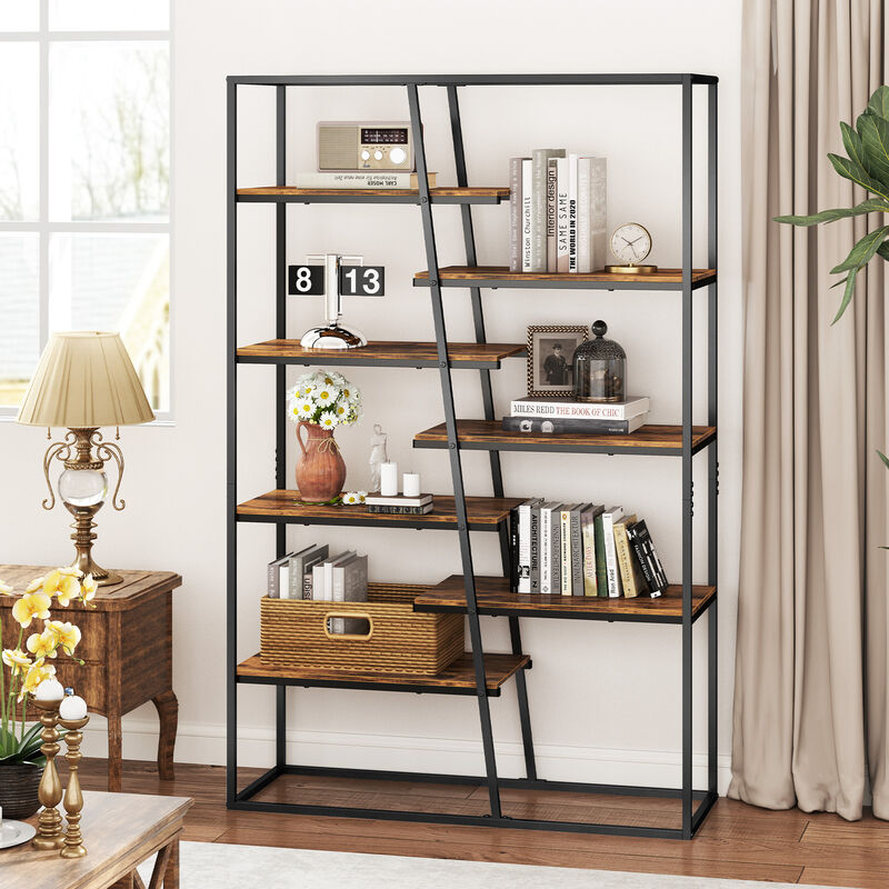 Sturdy 7-Tier Industrial Etagere Shelf Unit with Heavy Metal Frame