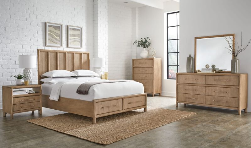 Dorsey Two Drawer USB-charging Nightstand in Granola image number 2
