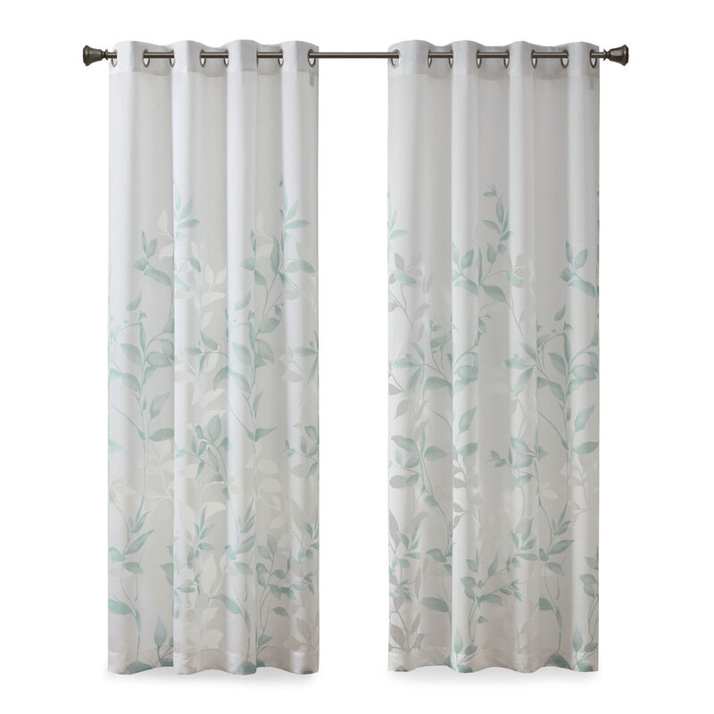 Gracie Mills Patton Botanical Burnout Printed Curtain Panel - 50x95"