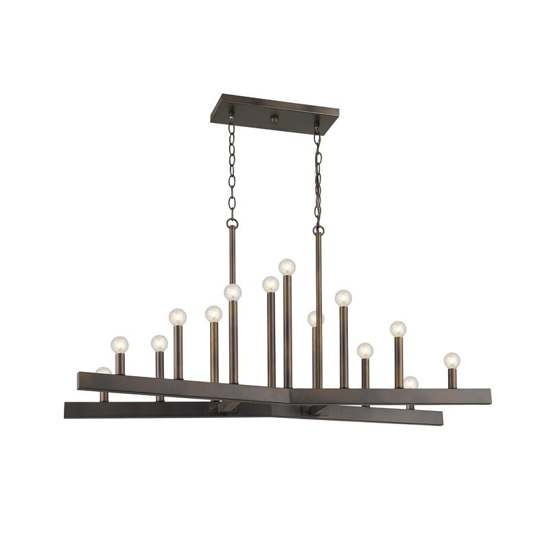 Hivvago Fallon 14-Light Oil-Rubbed Bronze Island Pendant
