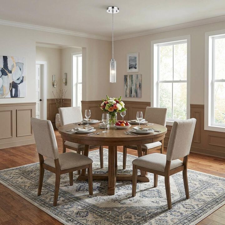 HomeRoots Solo 1-Light Polished Chrome Pendant With Multi-Faceted Round Crystal Shade