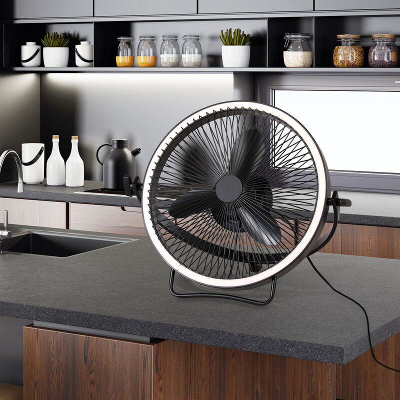 20 in. Matte Black Dual Hanging Rotatable LED Ceiling Fan with Light and Remote