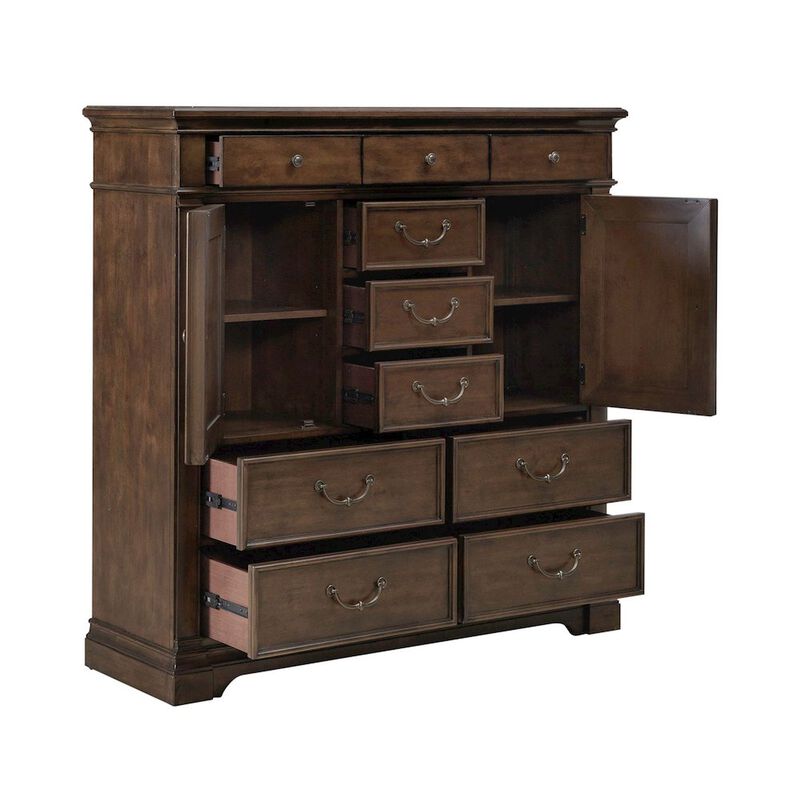 Liberty Furniture Arden Road 2 Door 10 Drawer Chest for Bedroom - Satin Cherry image number 6