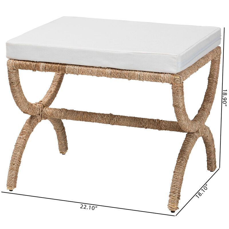 bali & pari Maliyah Japandi Natural Seagrass Ottoman