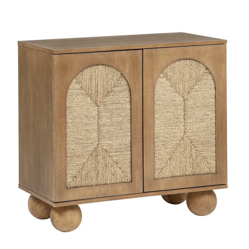 Cyrus 31" Wide 2-Door Accent Cabinet Natural Wood Finish image number 1