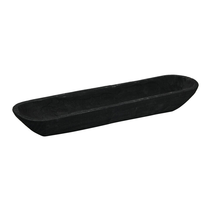 Decorative Paulownia Wood Bowl, Black