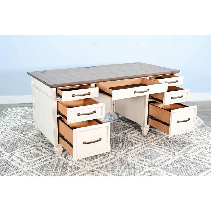 Sunny Designs White Desk with Drawers