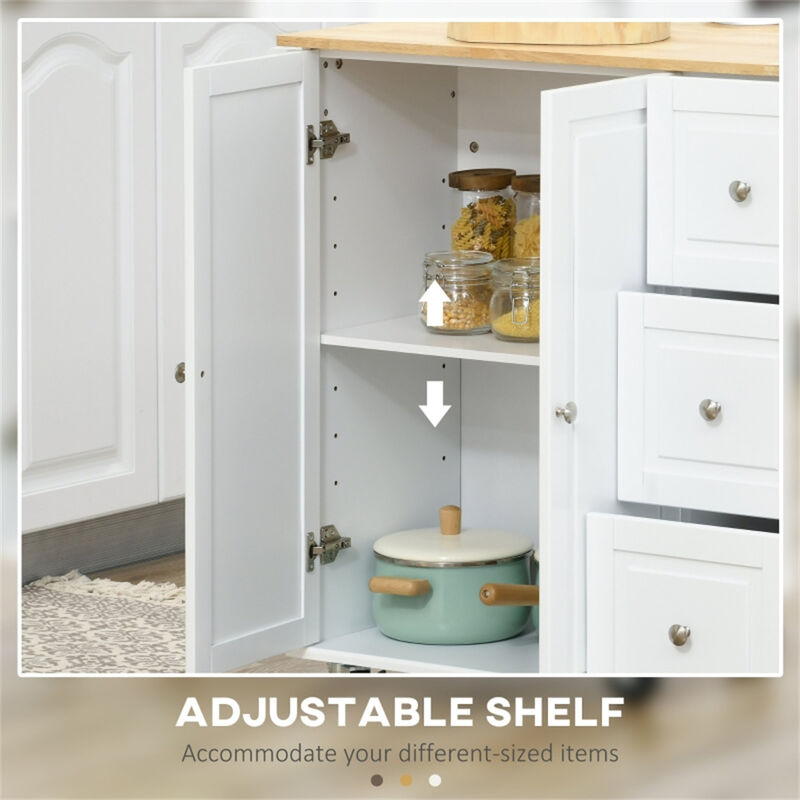 Freestanding Kitchen Island with Adjustable Shelves &ndash; Pantry Organizer image number 5