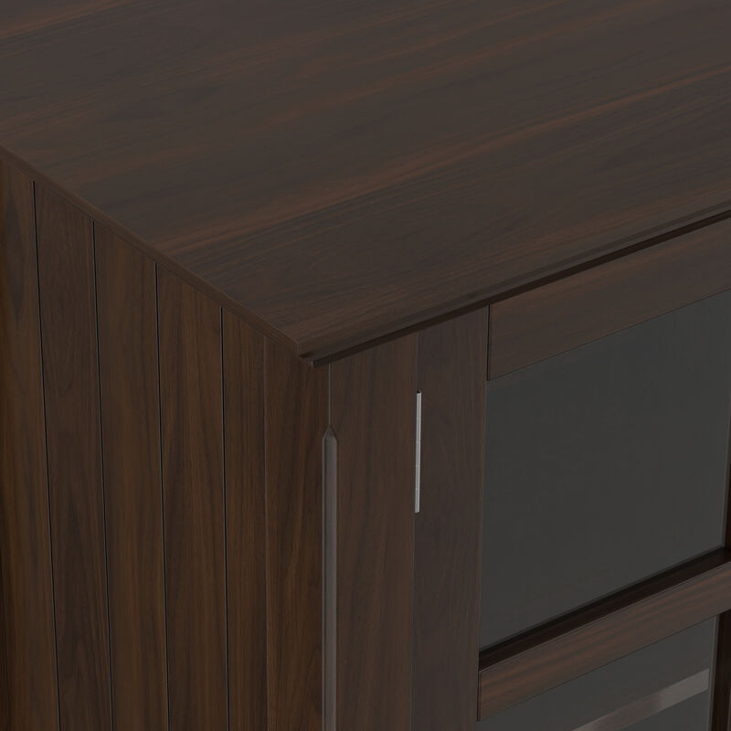 Acadian SOLID WOOD 62 inch Wide Transitional Wide Storage Cabinet in Brunette Brown image number 7