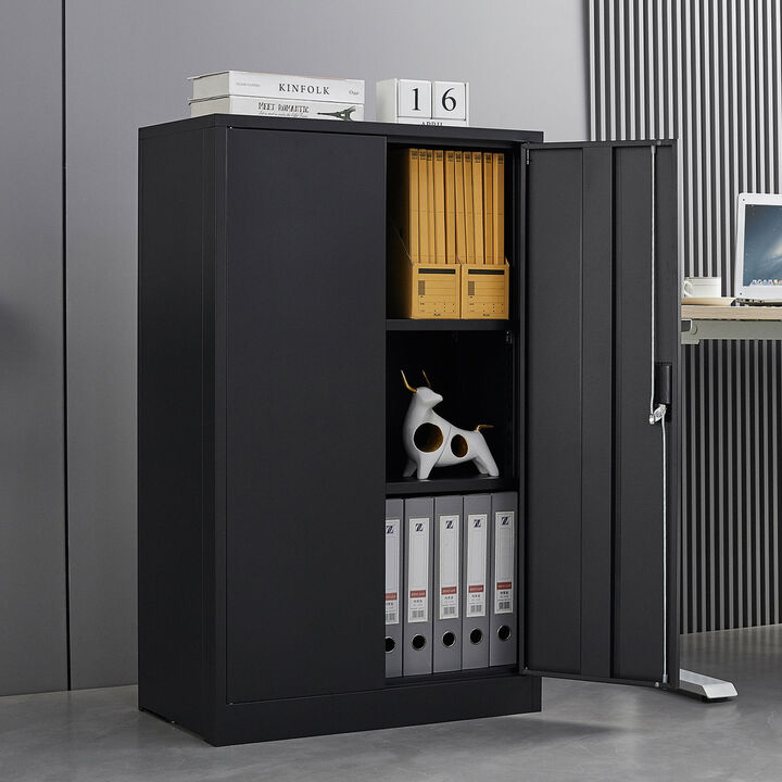 GOODSILO Secure Folding Storage Cabinet with Adjustable Shelves and Locking Doors for Versatile Organization Solutions