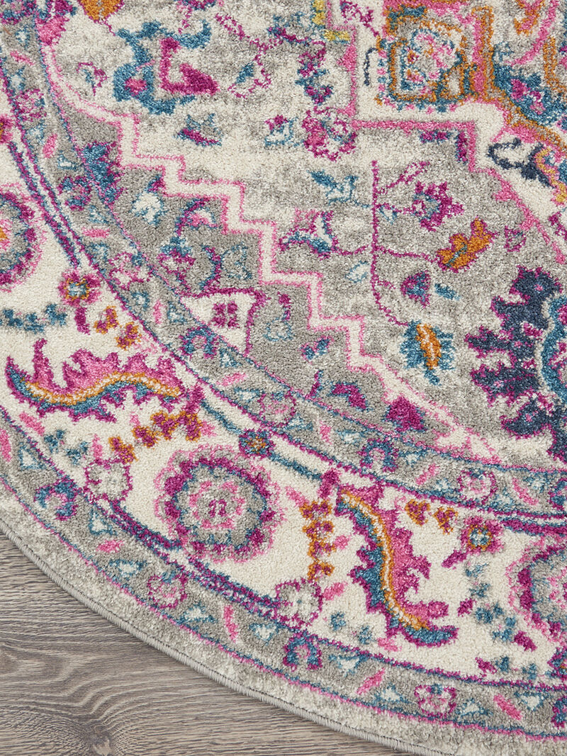 Passion PSN20 Light Gray/Pink 8' x Round Rug image number 2