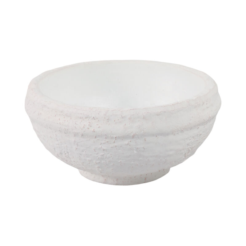 White Textured Terracotta Bowl