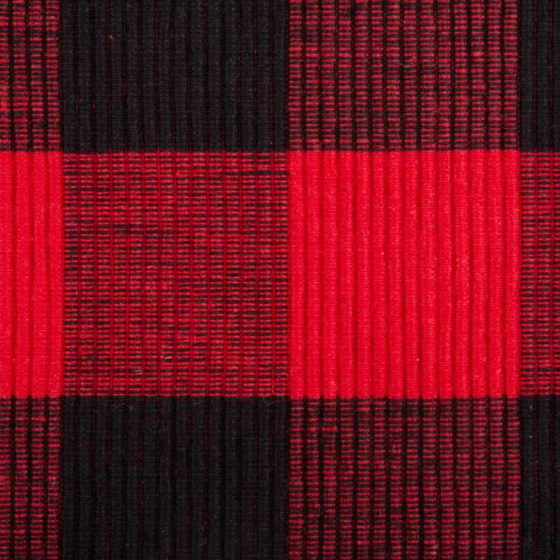 Set of 6 Red and Black Buffalo Rectangular Checkered Placemat  19"