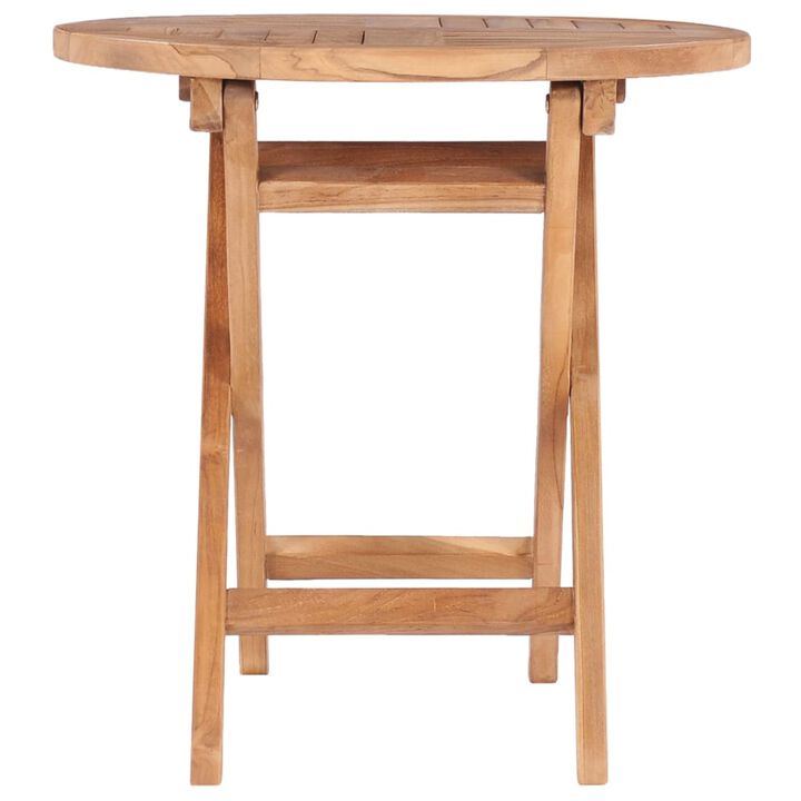 vidaXL Folding Garden Table 17.7" Solid Teak Wood