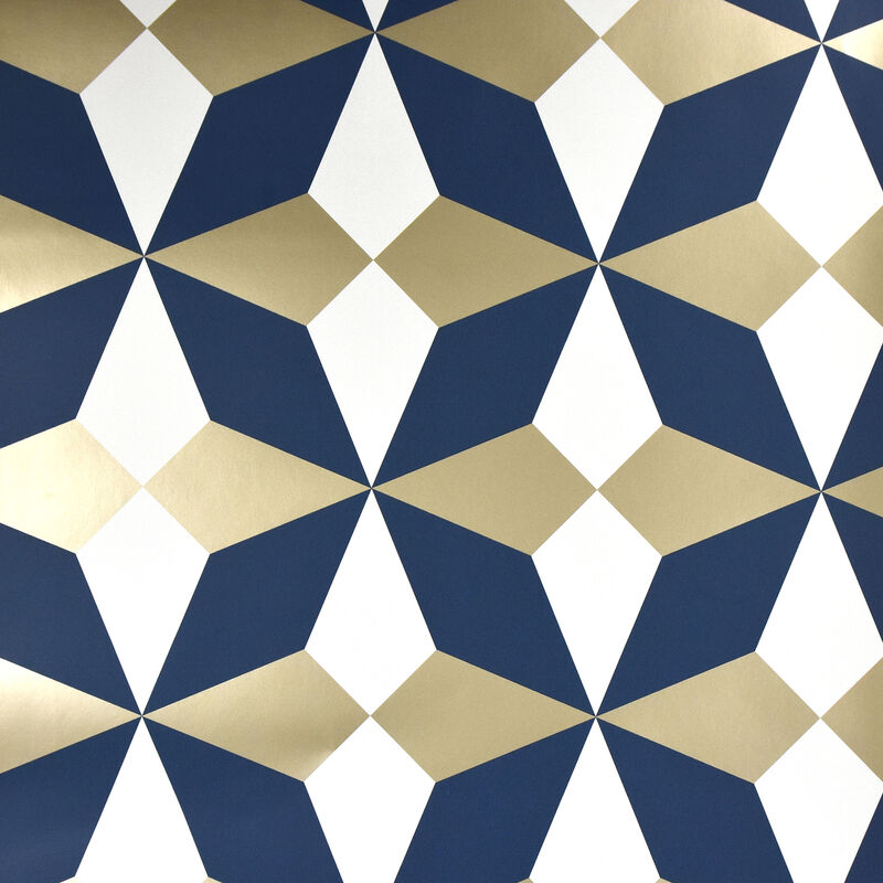 Newby Navy Geometric Wallpaper (Set of 2) image number 0