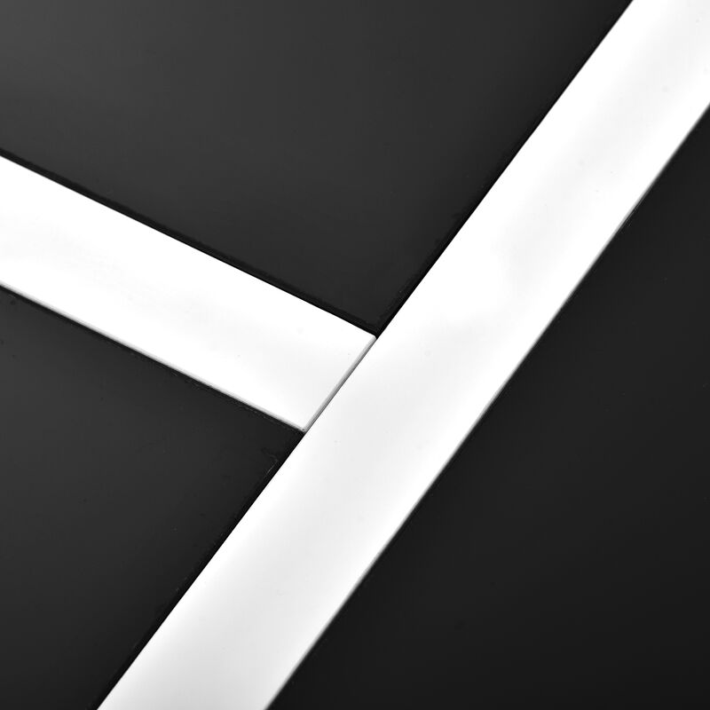 Modern High Gloss Coffee Table, Contemporary Rectangle Design for Sofa or Upholstered Chairs