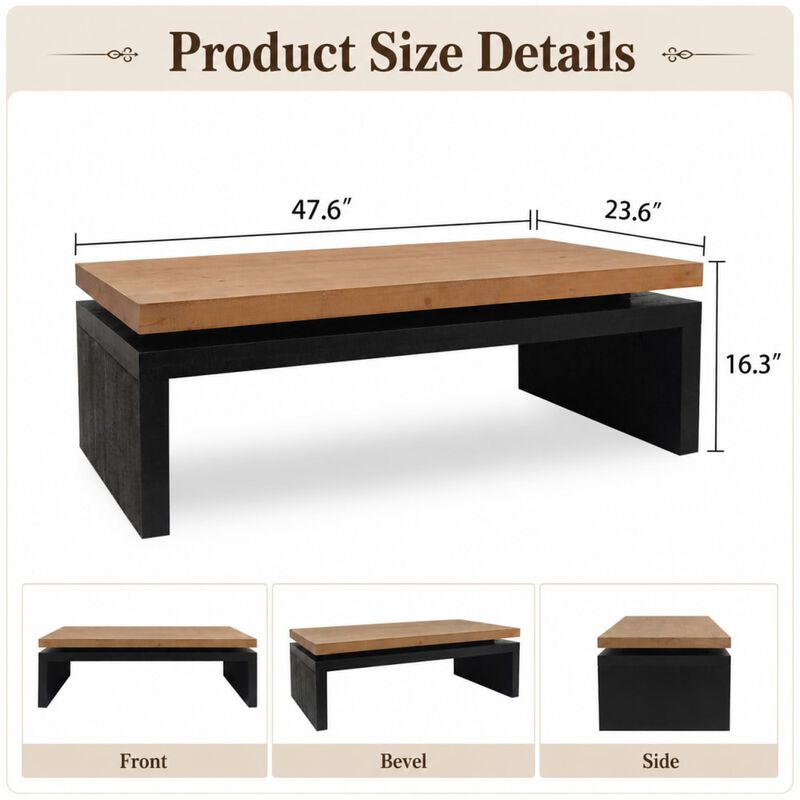 GOODSILO Modern Floating Top Coffee Table image number 1
