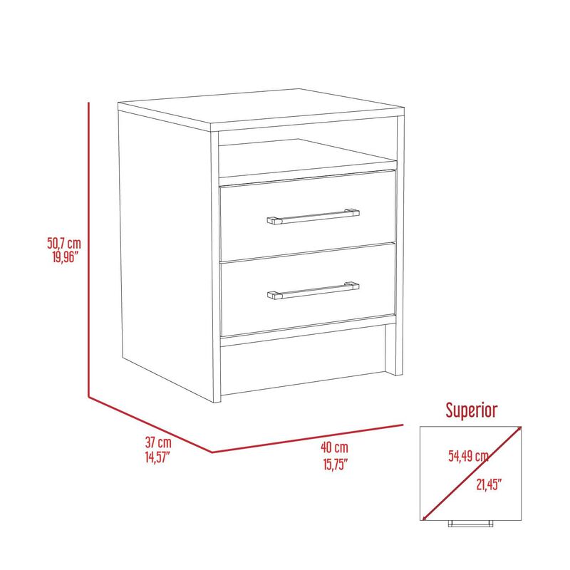 Streamdale Rowley 2-Drawer 1-Shelf Rectangle Nightstand And Light Oak image number 6