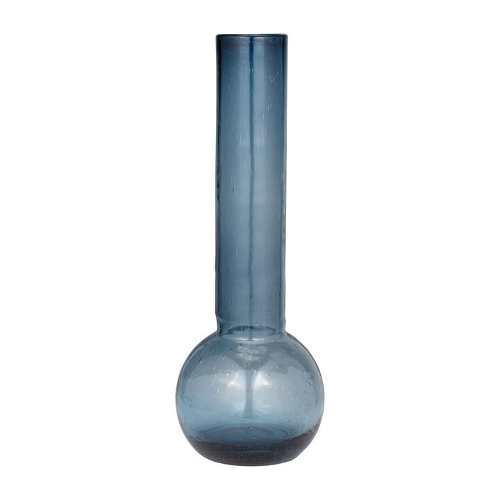 Glass, 20" Vase Blue