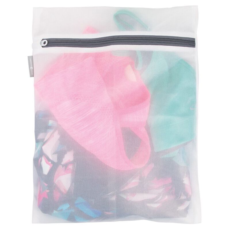 mDesign Laundry Mesh Fabric Wash Bag, Zipper Closure image number 2