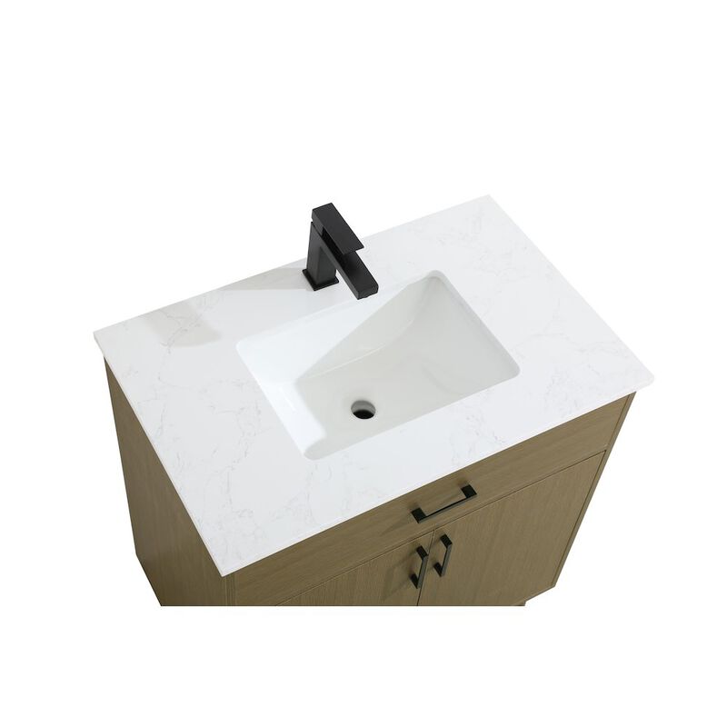 Elegant Kitchen and Bath Chandler 30 Inch Single Bathroom Vanity In Chestnut Brown