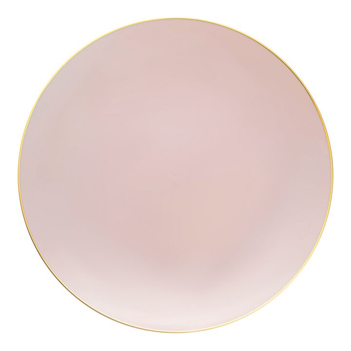 7.5" Pink with Gold Rim Organic Round Plastic Salad Plates (120 Plates)
