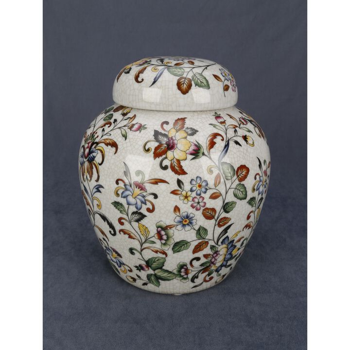 Aa Importing 10 Jar With Lid, Floral Design