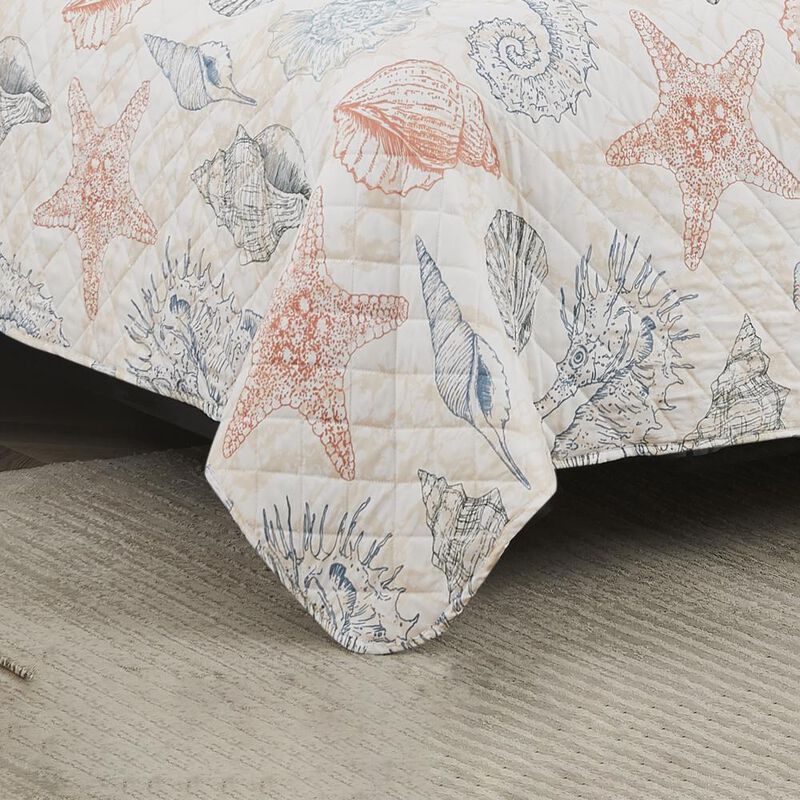 RT Designers Collection Melrose Kai 3-Pieces Elegant Stitched Quilt Set OB Queen Multicolor