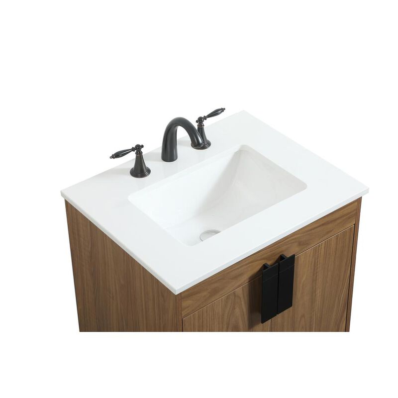 Elegant Kitchen and Bath 24 inch Single bathroom vanity in walnut brown