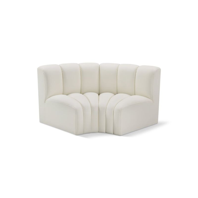 Meridian Furniture Arc Cream Vegan Leather Modular Sofa