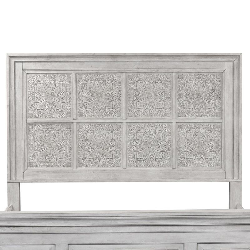 Liberty Furniture Heartland King Decorative Panel Headboard in Antique White w/ Tobacco Top image number 0