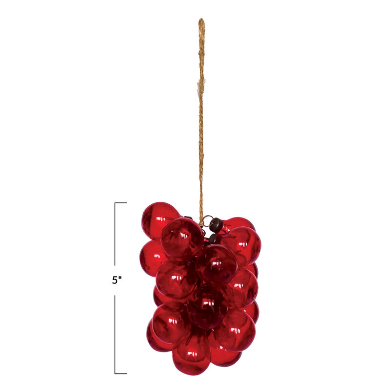 Red Glass and Iron Cluster Ornament image number 1