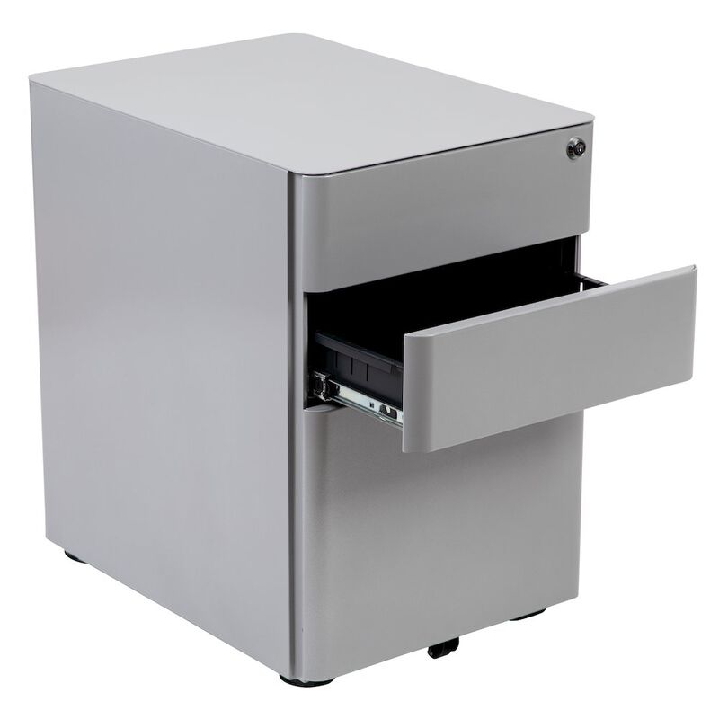 Flash Furniture 3-Drawer Mobile Locking Filing Cabinet with Anti-Tilt Mechanism, Gray image number 5