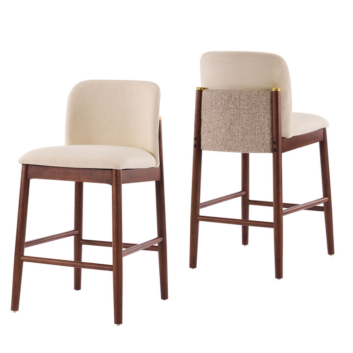 Christopher Knight Home Iven Modern Rubberwood Upholstered Counter Stools (Set of 2)