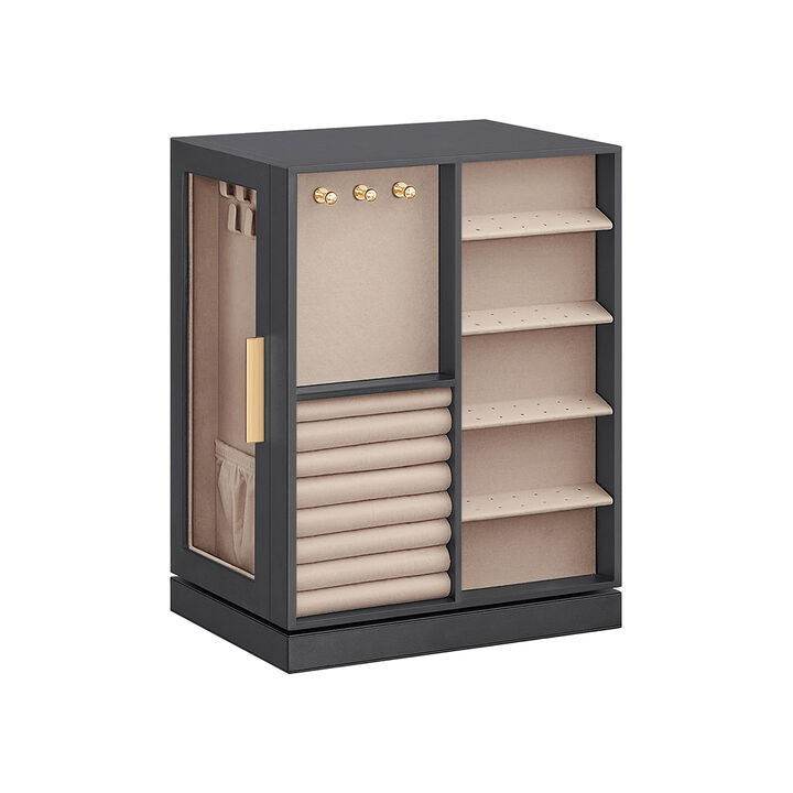 360&deg; Rotating Jewelry Box with Multi-Layer Storage and Elegant Design