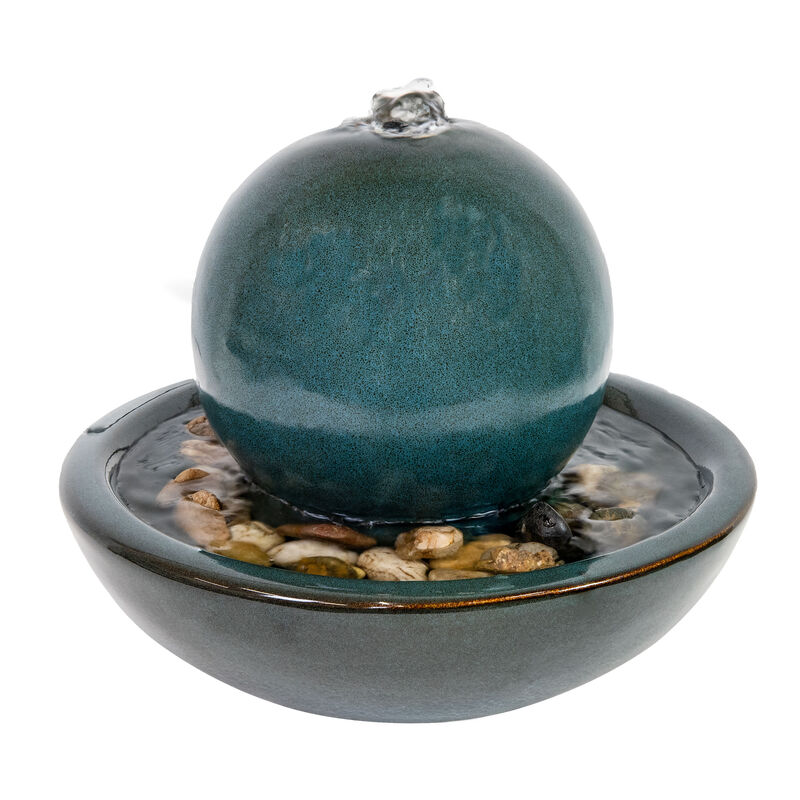 Sunnydaze Ceramic Indoor Water Fountain with Orb - 7 in image number 0