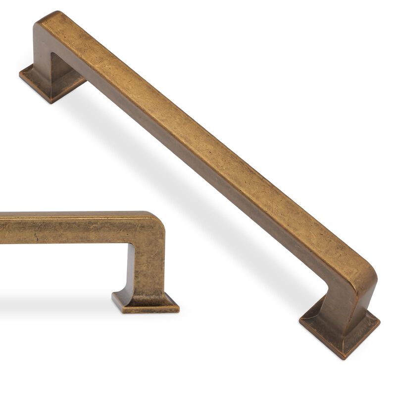 BUKOBYHE 6 Pack 7 Inch(177mm) Kitchen Cabinet Handles Antique Brass Cabinet Pulls Vintage Drawer Pulls Aged Kitchen Hardware