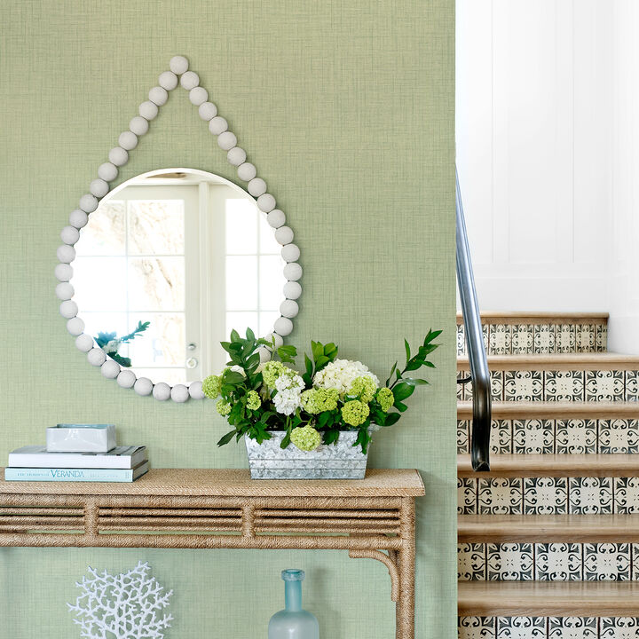 Jocelyn Green Faux Fabric Wallpaper (Set of 2)