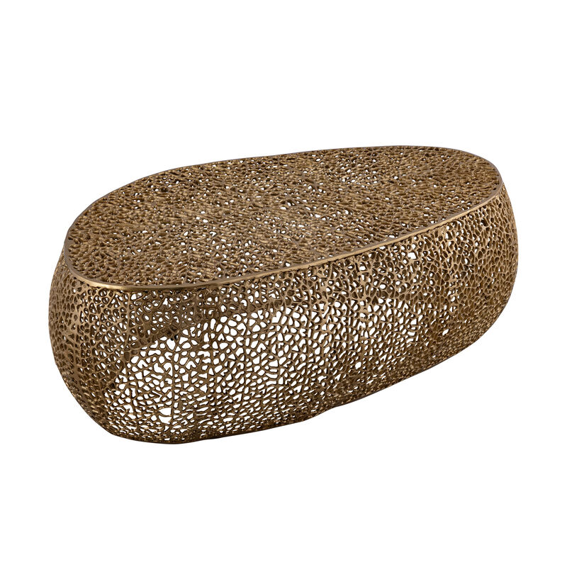 Iveressae Silver Oval Open-Mesh Coffee Table image number 9