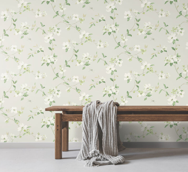 Dogwood Light Grey Wallpaper