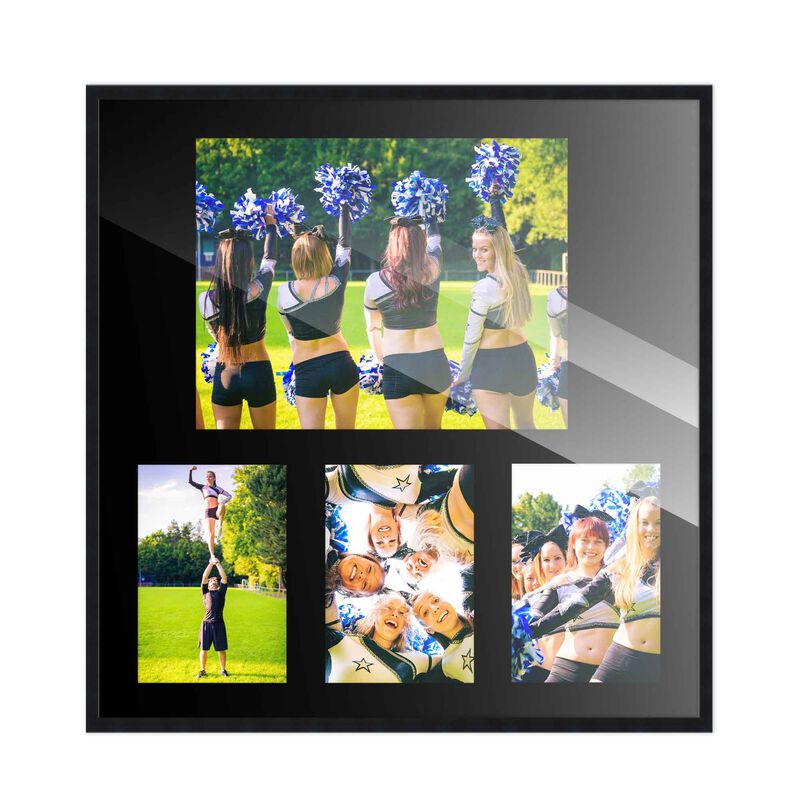 14.5x16 Wood Collage Frame with a Black Mat for 8x10 & 4x6 Pictures