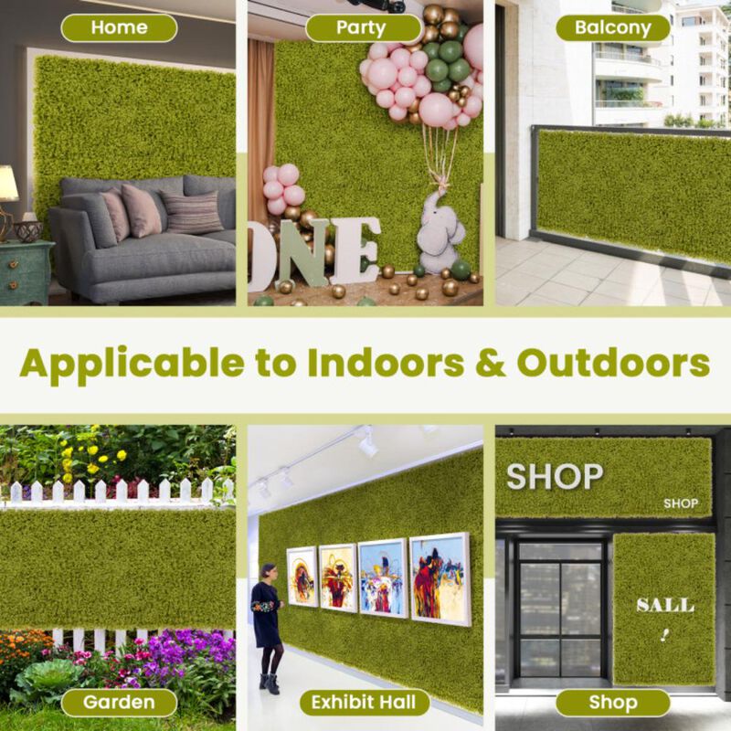 Hivvago 12 Pieces Artificial Grass Wall Panels for Garden Yard Balcony