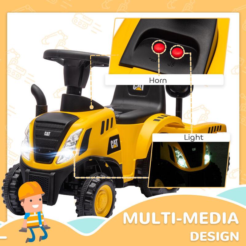 BreeBe Caterpillar Licensed Ride-On Construction Toy with Shovel & Trailer, No Power Ride-on Tractor image number 5