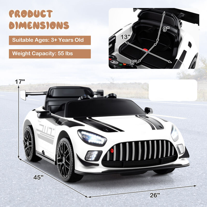 12V Electric Ride-On Car for Kids with Adjustable Speed and Steering Wheel image number 2