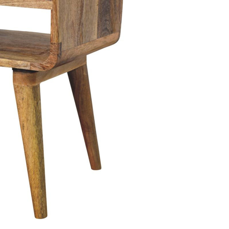 Artisan Furniture Solid Wood Avora Oak-ish Nightstand with Drawer and open slot