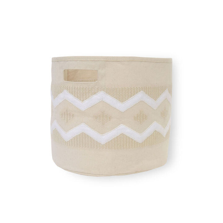 Chevron Neutral Nursery Storage Bin