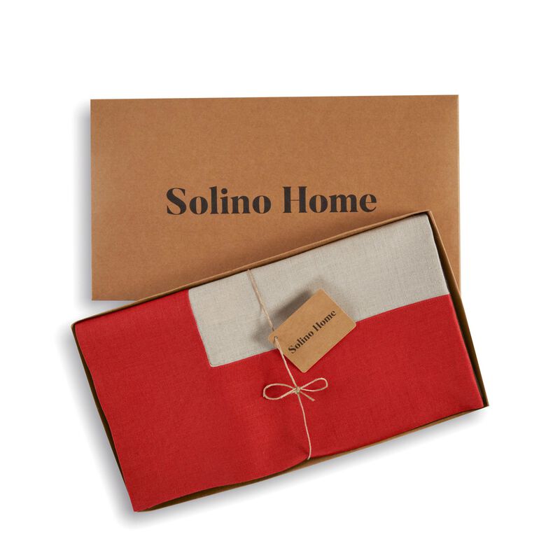 Solino Home Contempo 100% Linen Tablecloth &ndash; Handcrafted, Machine Washable, Perfect for Holiday and Everyday Dining
